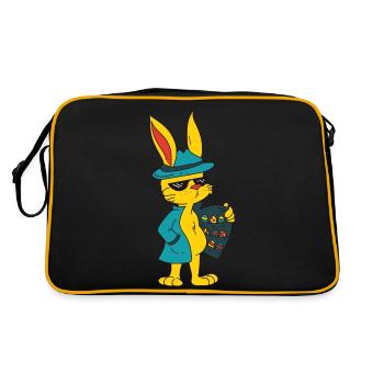 Funny Easter Motifs Easter Easter Eggs - Retro Bag - black/gold - Back