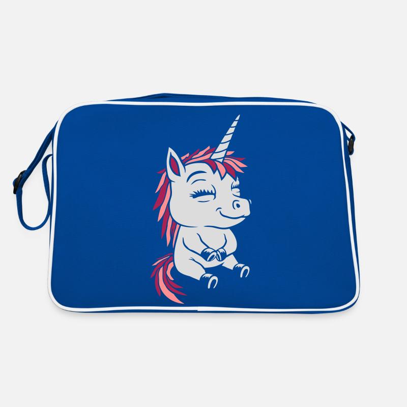 Comic little seated unicorn Retro Bag