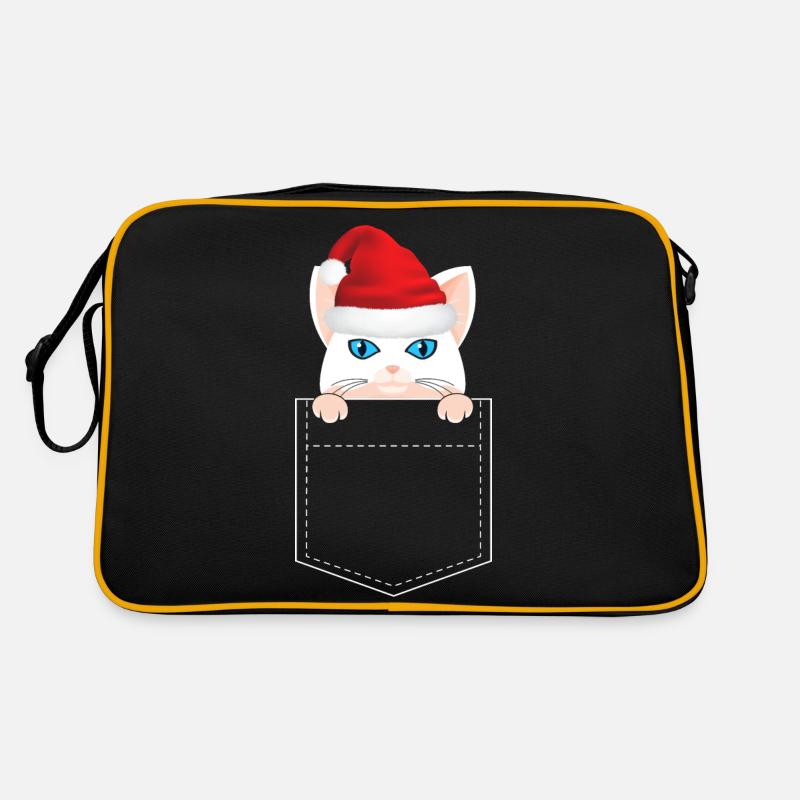Chat de Noël - Sac Retro - noir/or