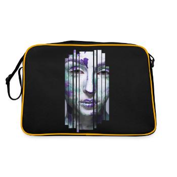 Schönes Gesicht, Statue - Retro Tasche - Schwarz/Gold - Hinten