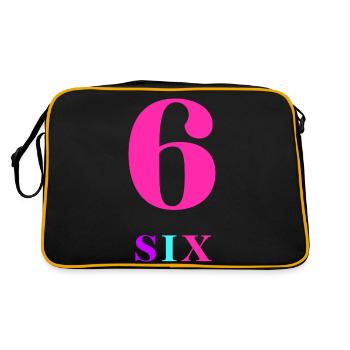 Sechs-6-jähriges Jubiläum - Retro Tasche - Schwarz/Gold - Hinten