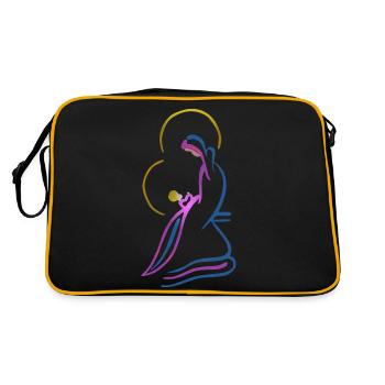Vierge Marie et enfant jésus, design foncé - Sac Retro - noir/or - Dos