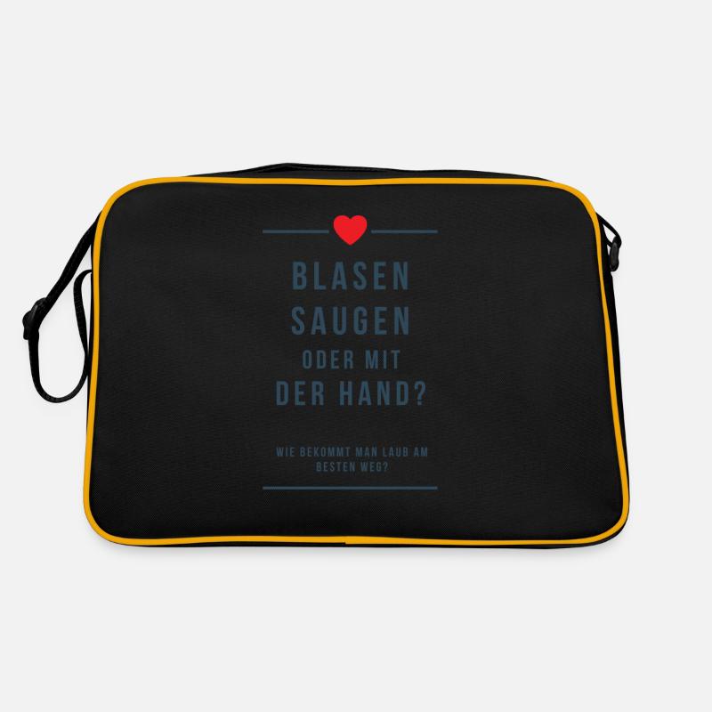 Blasen Saugen oder mit der Hand Laub Spruch Beste Retro Tasche