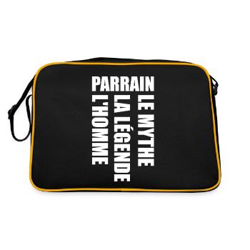Meilleur Parrain - Super Parrain - Sac Retro - noir/or - Dos
