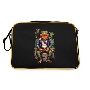 Style artistique de personnage de grenouille d’anime rétro Japon - Sac Retro - noir/or - Dos