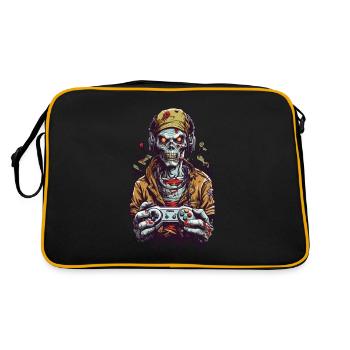 Aesthetic Retro Zombie Gamer Gaming Style - Retro Bag - black/gold - Back