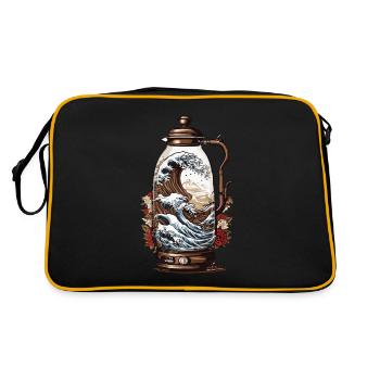 Vintage Coffee Wave Japan Aesthetic Design - Retro Bag - black/gold - Back