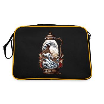 Coffee Culture Ukiyo-E Wave Japan Coffee Design - Retro Bag - black/gold - Back