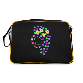 Femme aux fleurs, joie de vivre - Sac Retro - noir/or - Dos