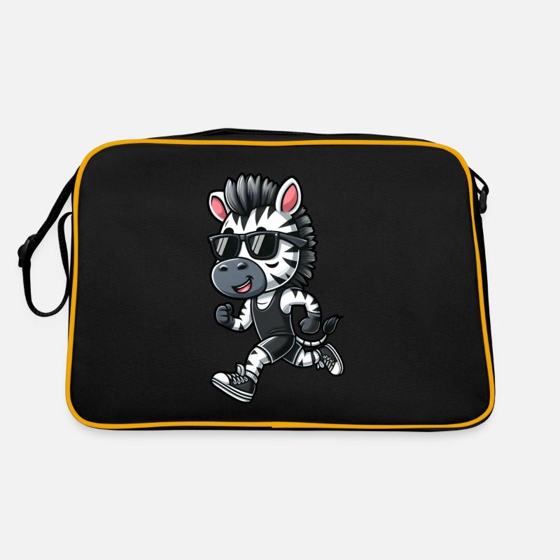 Sporty Zebra Jogging Marathon Retro Bag