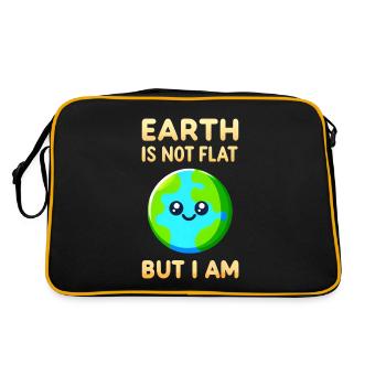 Flat Earth Satire and Flat Jokes - Retro Bag - black/gold - Back