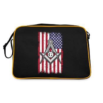 Masonic Freemasonry Fraternal - Retro Tasche - Schwarz/Gold - Hinten