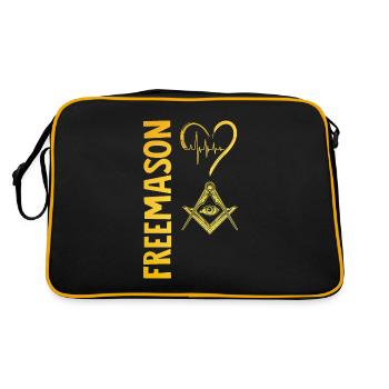 Masonic Freemasonry Fraternal - Retro Tasche - Schwarz/Gold - Hinten