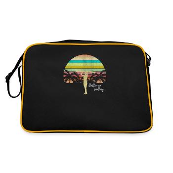 Surfergirl - Retro Tasche - Schwarz/Gold - Hinten