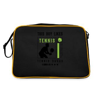 Un garçon aime le tennis, le cardio et les - Sac Retro - noir/or - Dos