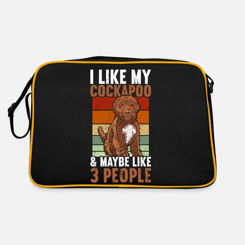 Cockapoo - Retro Tasche - Schwarz/Gold