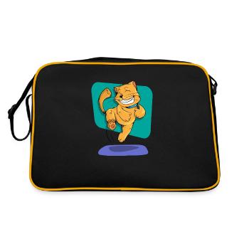 Joyful Dancing Cat - Retro Bag - black/gold - Back