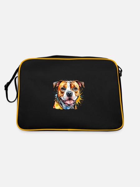 staffy rayon de soleil - Sac Retro - noir/or