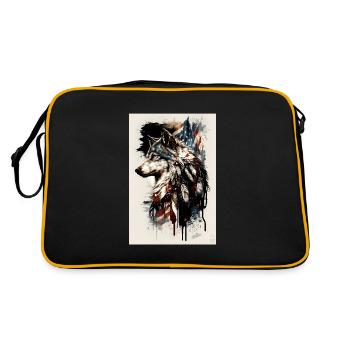 Wolf Design by ART8NS Art on Streetwear S 07of25 - Retro Bag - black/gold - Back