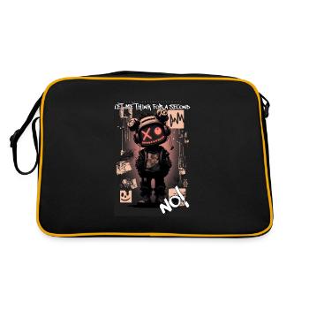 NO! by ART8NS - Art ON Streetwear - Retro Tasche - Schwarz/Gold - Hinten
