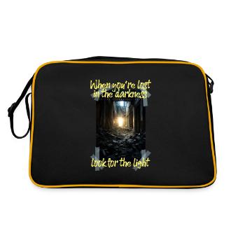 When you´re lost... by ART8NS - Art ON Streetwear - Retro Tasche - Schwarz/Gold - Hinten