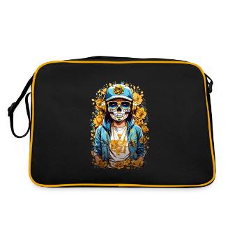 Crâne de sucre doré - Sac Retro - noir/or - Dos