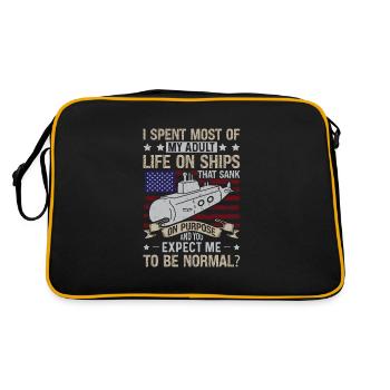 I Spent Most Of My Adult Life On Ships Navy - Retro Bag - black/gold - Back