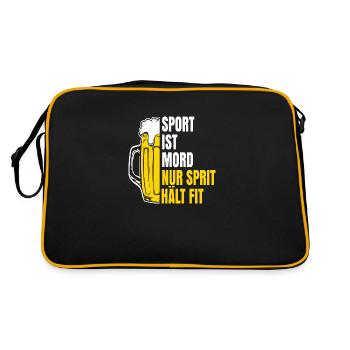 Sport ist mord nur sprit hält fit - Retro Tasche - Schwarz/Gold - Hinten