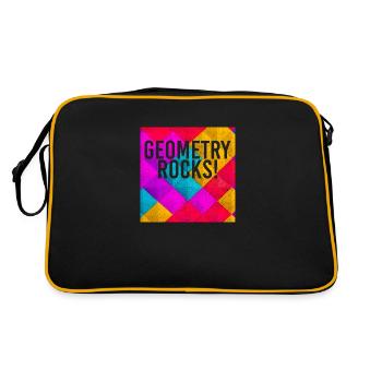 Geometry Rocks Funny Math Teacher - Retro Tasche - Schwarz/Gold - Hinten