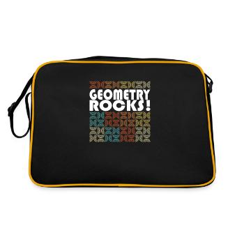 Geometry Rocks Funny Math Teacher - Retro Tasche - Schwarz/Gold - Hinten