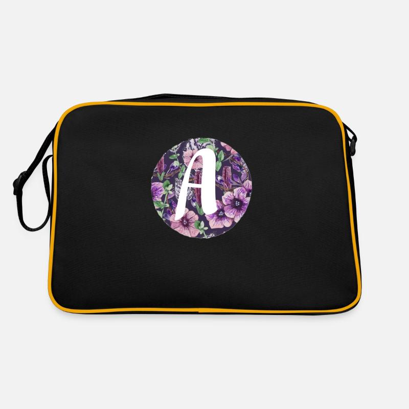 Buchstabe A - Retro Tasche - Schwarz/Gold