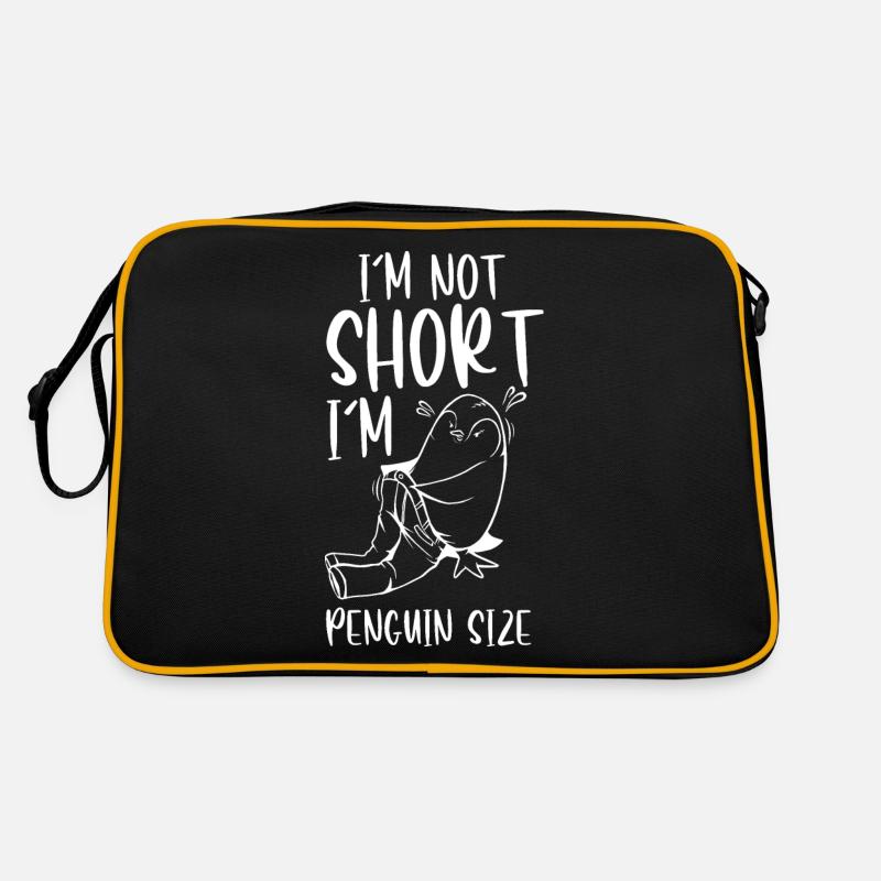 Pinguin Größe Pinguine Antarktis Kaiserpinguin - Retro Tasche - Schwarz/Gold