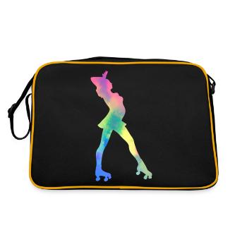 Girl rollerblading inline skating rollerblading - Retro Bag - black/gold - Back