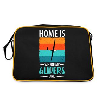 Glider Gliding Gliding Glider Flying - Retro Bag - black/gold - Back