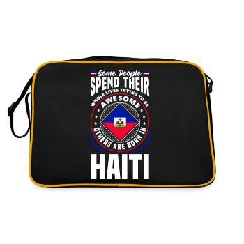 Haïti Haïti Drapeau Haïti Citation drôle - Sac Retro - noir/or - Dos