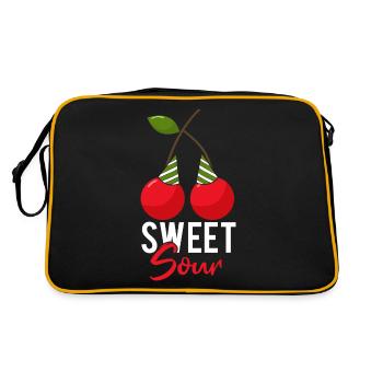 Sour cherries twin siblings design - Sac Retro - noir/or - Dos
