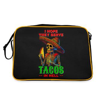 J’espère qu’ils servent des tacos en enfer - drôle - Sac Retro - noir/or - Dos