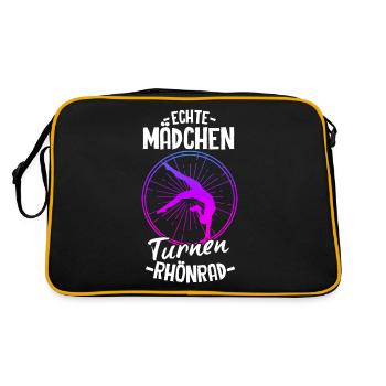 Turnen Rhönrad Turntrainer Gymnsatik Geschenk Bode - Retro Tasche - Schwarz/Gold - Hinten