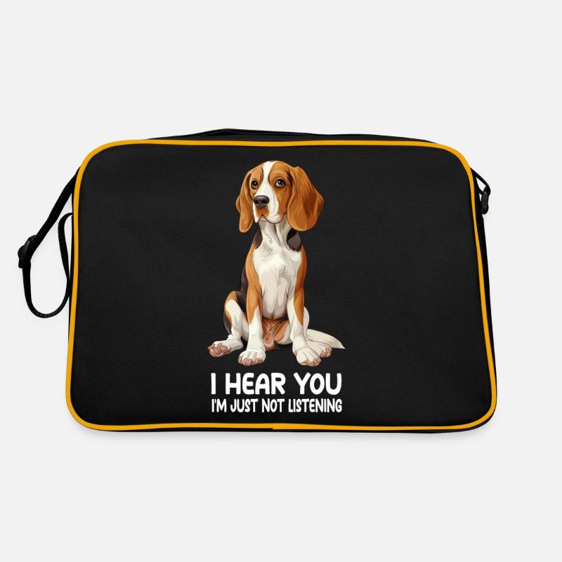 Beagle - Retro Tasche - Schwarz/Gold