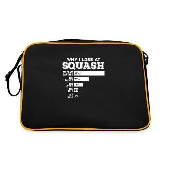 Squash Double Why I Lose Funny Pun Saying Squash - Retro Bag - black/gold - Back