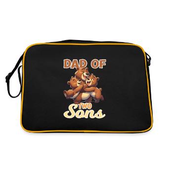 Starker Bär mit Baby Bär für einen Bären - Retro Tasche - Schwarz/Gold - Hinten
