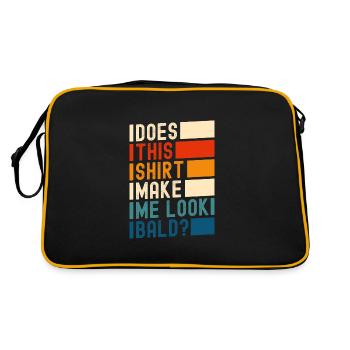Haircut, Bald Man, Haircut - Retro Bag - black/gold - Back