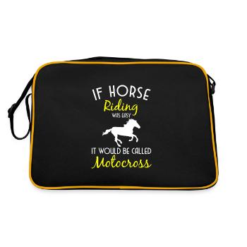 Horse Equestrian Riding Stables - Retro Bag - black/gold - Back