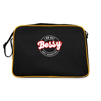 Not Bossy Just Assertive Funny Saying - Retro Bag - black/gold - Back