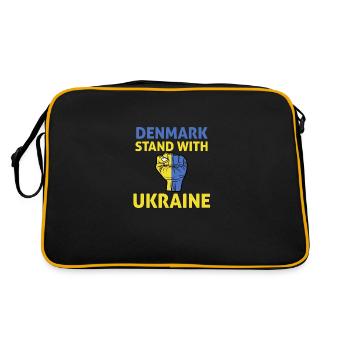 Danemark Ukraine - je soutiens Ukraine - Sac Retro - noir/or - Dos