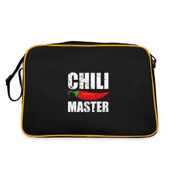 Chilimaster Scharf essen Kochen Chilli - Retro Tasche - Schwarz/Gold - Hinten