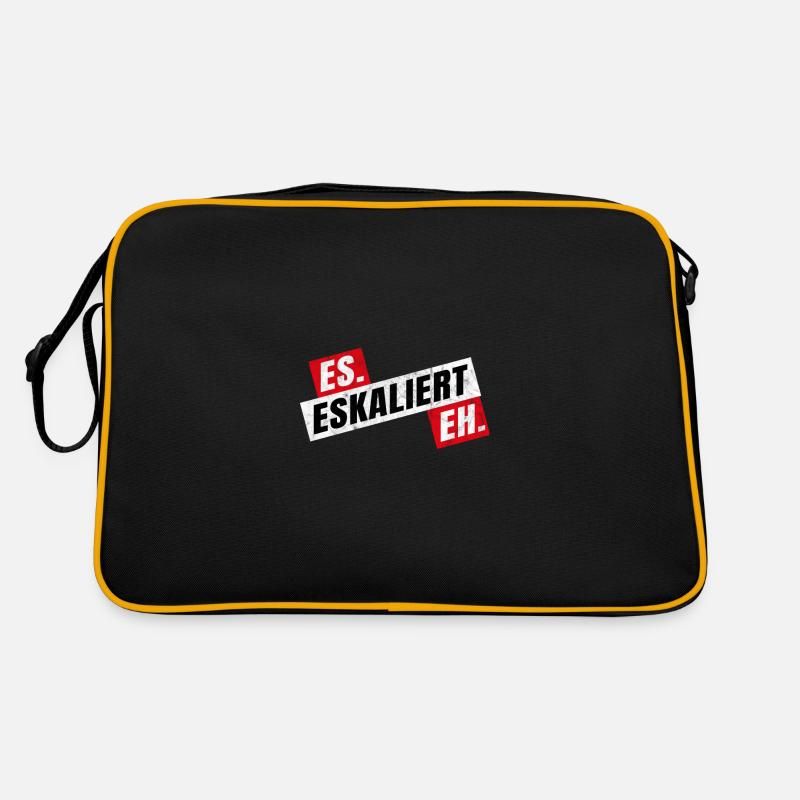 techno eskaliert witzig EDM Geschenkidee - Retro Tasche - Schwarz/Gold