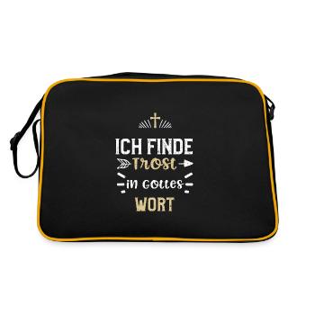 Ich finde Trost in Gottes Wort - Retro Tasche - Schwarz/Gold - Hinten