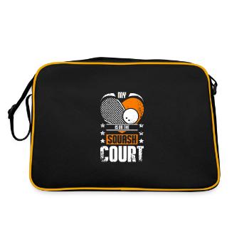 Mon ouïe est sur le court de squash - Sac Retro - noir/or - Dos