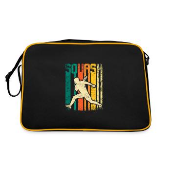 Retro Vintage For Squash Player - Retro Tasche - Schwarz/Gold - Hinten